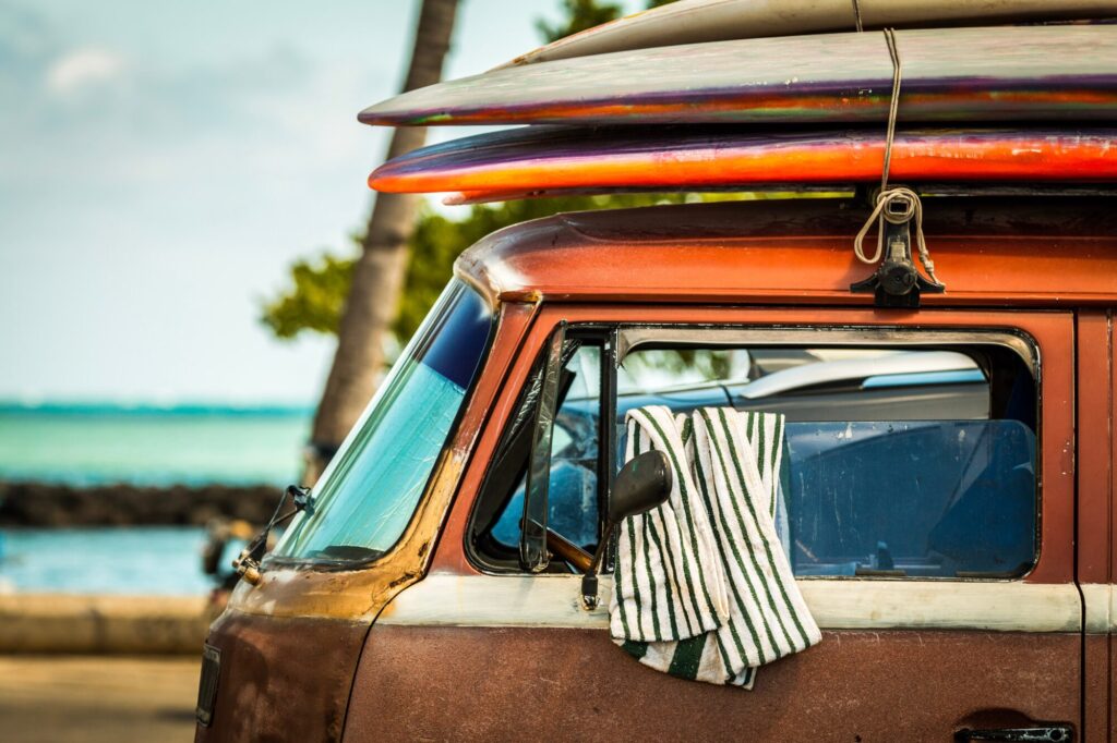 surfboard in car
